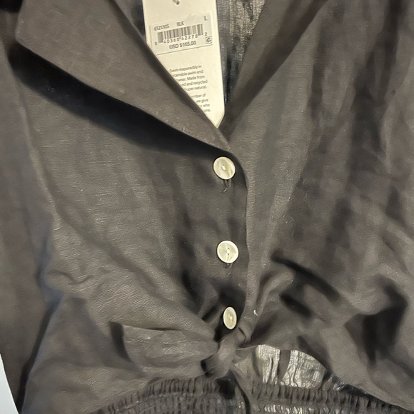 VITAMIN A PLAYA CUTOUT MIDI DRESS (linen) Large from Anthropologie - Picture 5 of 8